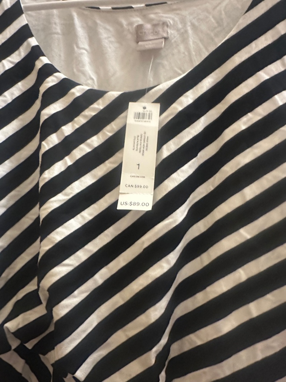 Chico's Black and White Diagonal Stripe Maxi Dress - Picture 2 of 4